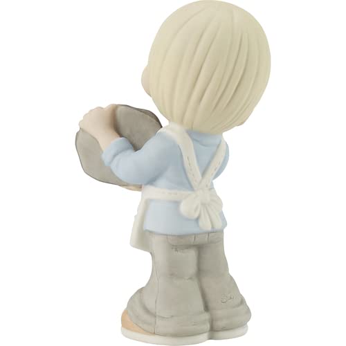 Precious Moments Boy with Painted Rock Figurine - Blonde