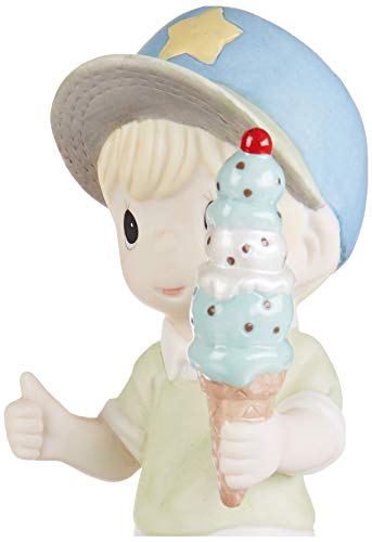 Precious Moments 193017 Grandma You're The Sweetest Boy with Ice Cream Cone Bisque Porcelain Figurine, One Size, Multicolor