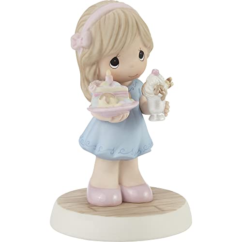 Precious Moments Birthday Figurine | Hoping Your Birthday is Extra Sweet Bisque Porcelain Figurine | Gift for Mom, Grandma, Daughter | Birthday Cake | Happy Birthday Figurine | Hand-Painted