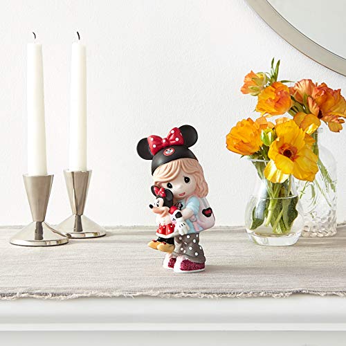 Precious Moments Minnie Mouse Fan Figurine | Disney Showcase Girl Minnie Mouse Fan | Little Girl Disney Fan | Disney Decor & Gifts | Hand-Painted