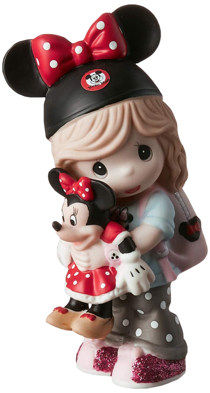 Precious Moments Minnie Mouse Fan Figurine | Disney Showcase Girl Minnie Mouse Fan | Little Girl Disney Fan | Disney Decor & Gifts | Hand-Painted