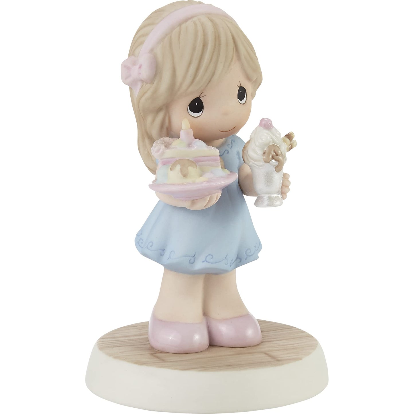 Precious Moments Birthday Figurine | Hoping Your Birthday is Extra Sweet Bisque Porcelain Figurine | Gift for Mom, Grandma, Daughter | Birthday Cake | Happy Birthday Figurine | Hand-Painted