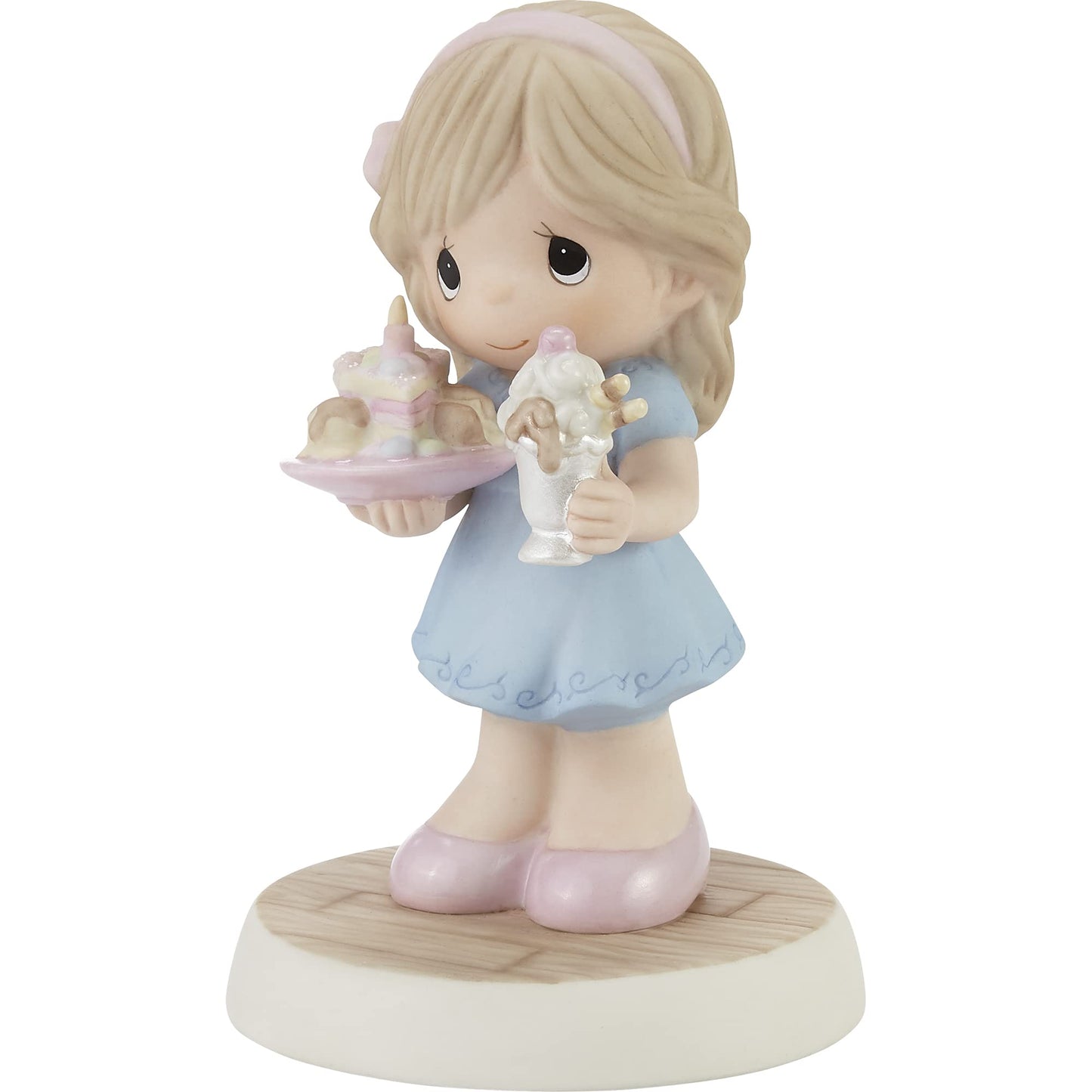 Precious Moments Birthday Figurine | Hoping Your Birthday is Extra Sweet Bisque Porcelain Figurine | Gift for Mom, Grandma, Daughter | Birthday Cake | Happy Birthday Figurine | Hand-Painted