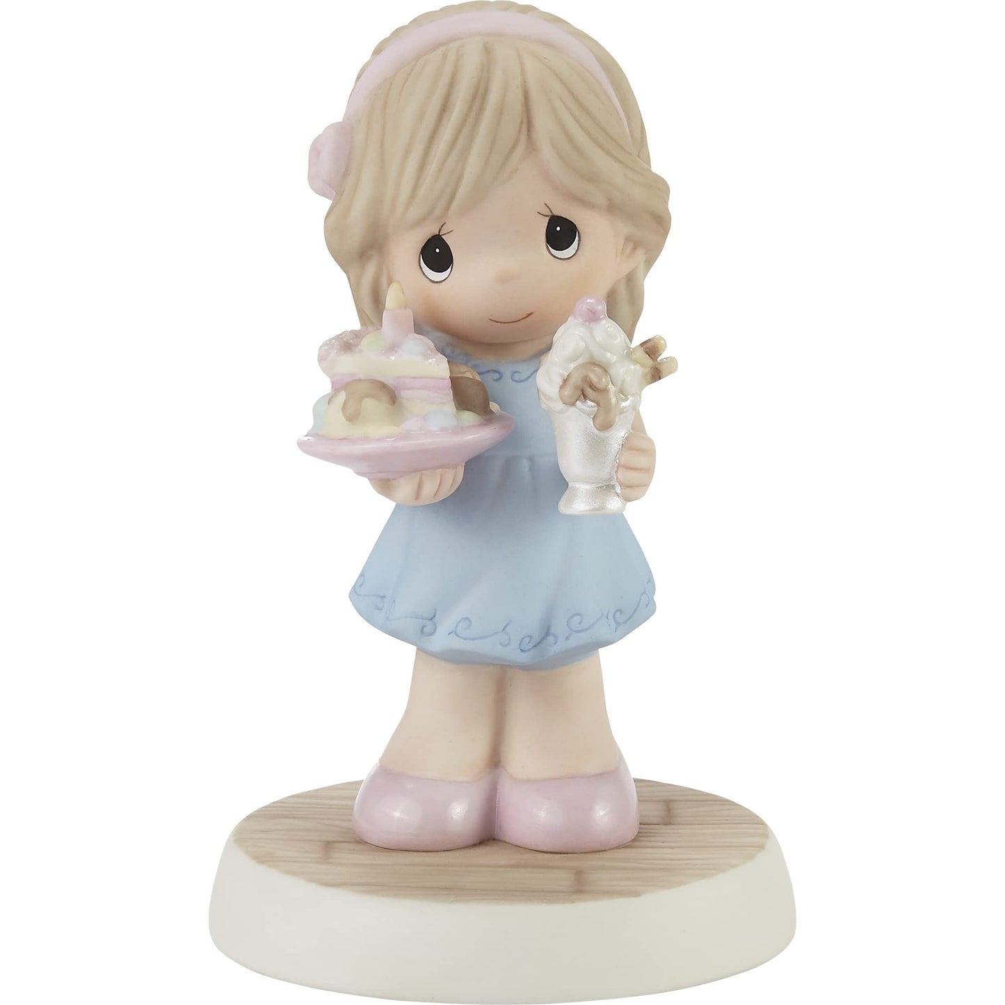 Precious Moments Birthday Figurine | Hoping Your Birthday is Extra Sweet Bisque Porcelain Figurine | Gift for Mom, Grandma, Daughter | Birthday Cake | Happy Birthday Figurine | Hand-Painted