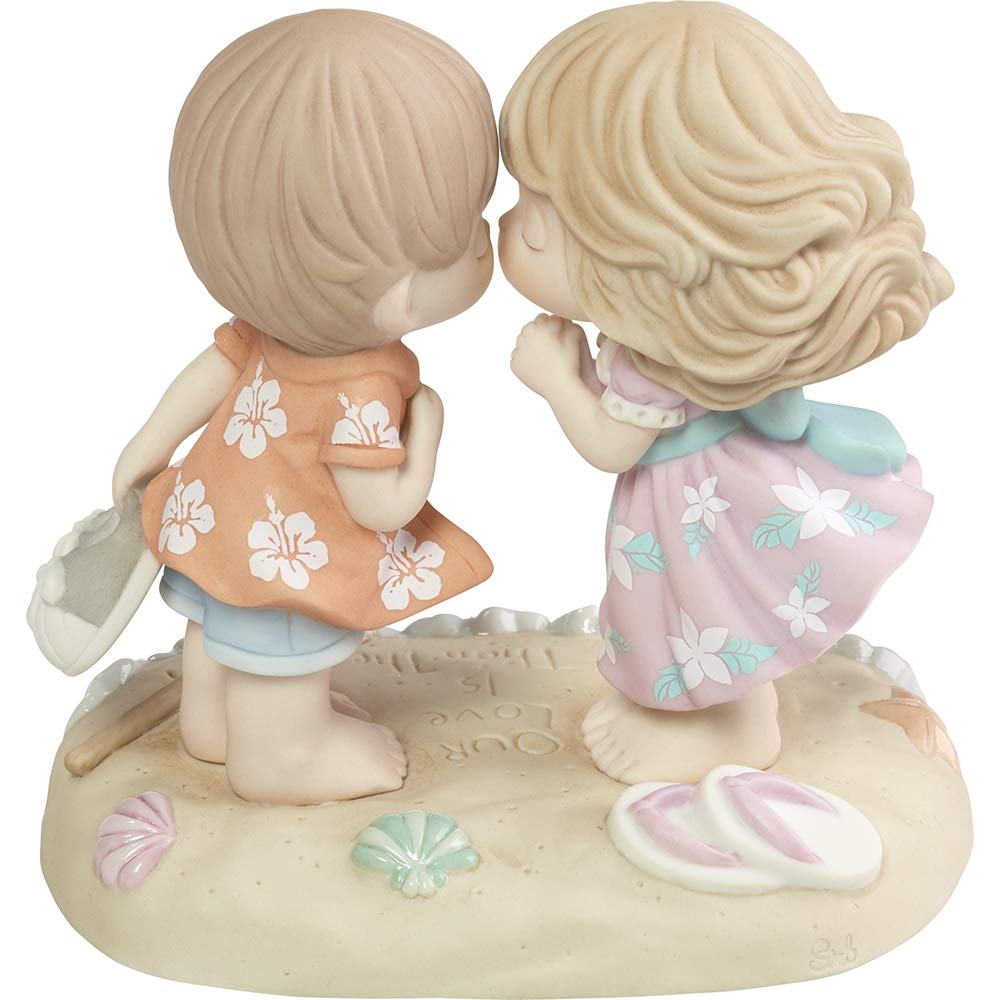 Precious Moments Couple on The Beach Figurine | Love is Deeper Than The Ocean Bisque Porcelain Figurine | Wedding Gift | Anniversary, Valentine's Day Gift | Hand-Painted