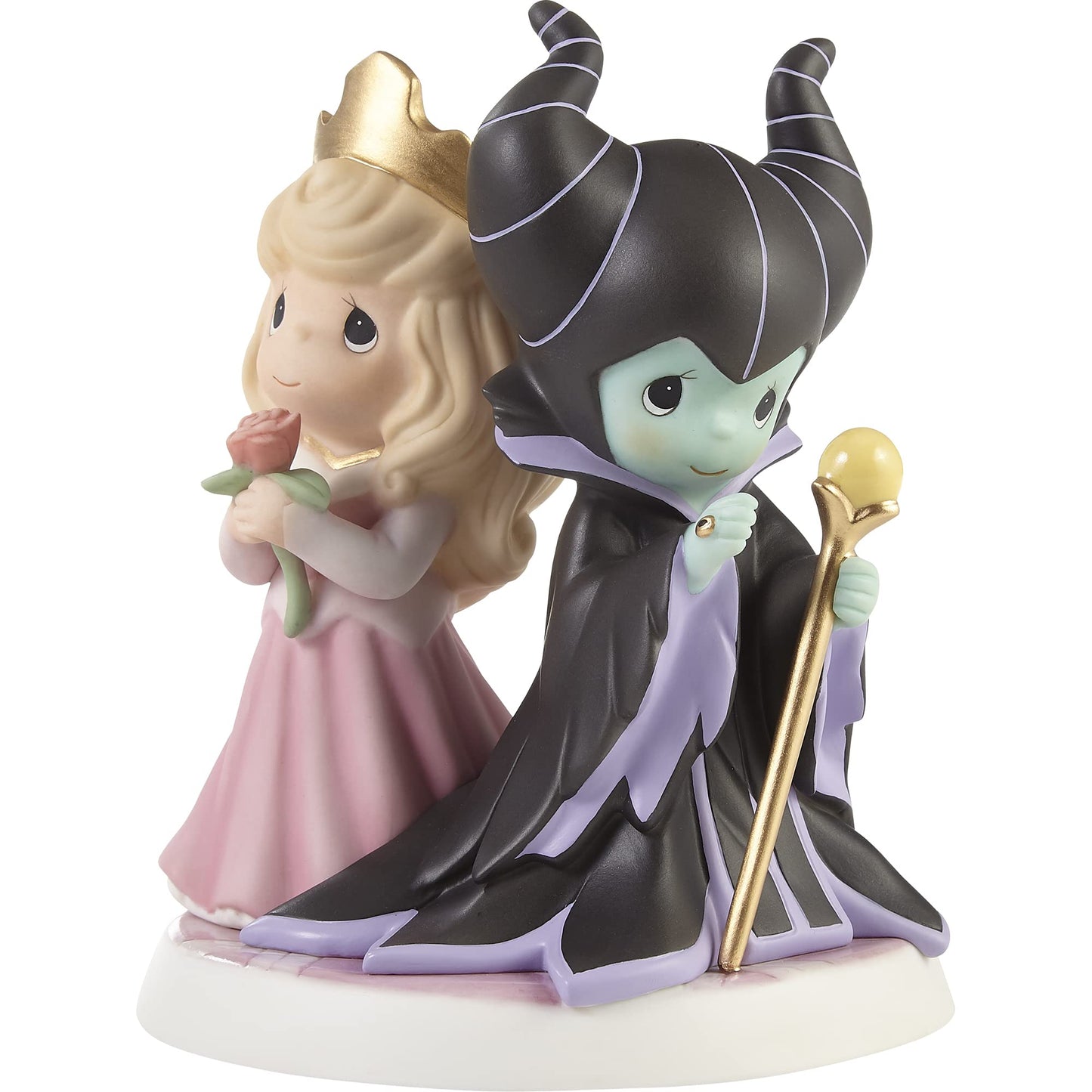 Precious Moments Disney Sleeping Beauty Figurine | May Kindness Abound Bisque Porcelain Figurine | Princess Aurora & Maleficent | Disney Decor