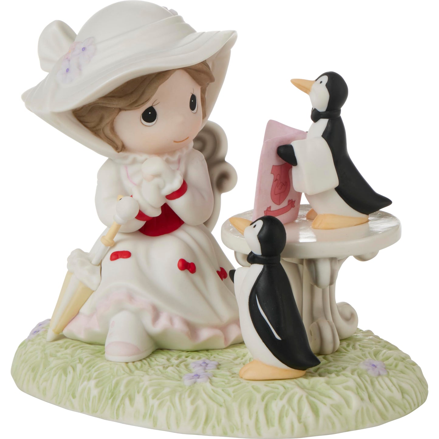 Precious Moments Mary Poppins Figurine | Your Wish Is Always Complementary Disney Mary Poppins Bisque Porcelain Figurine | Disney Figurine | Whimsical | Hand-Painted