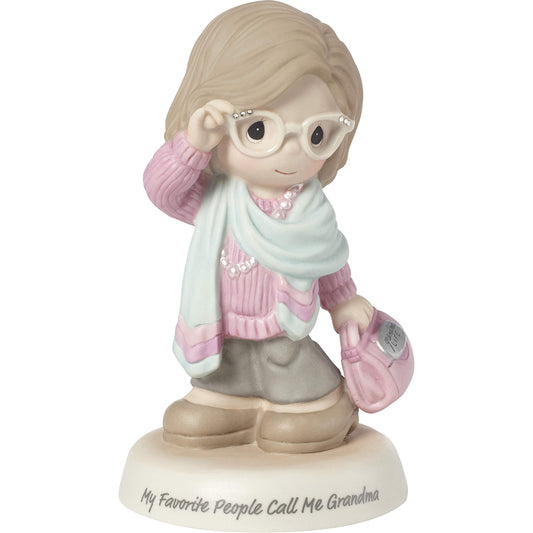 Precious Moments Grandma Figurine | My Favorite People Call Me Grandma Bisque Porcelain Figurine | Gift for Grandma | Mother's Day | Best Grandma Gift