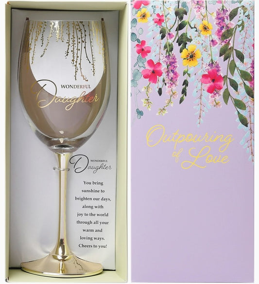 Crystal Wine Glass DAUGHTER - Gift Boxed