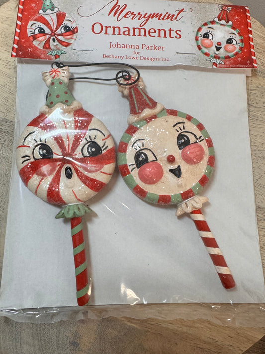 Johanna Parker by Bethany Lowe Merrymint Ornaments Set of 2