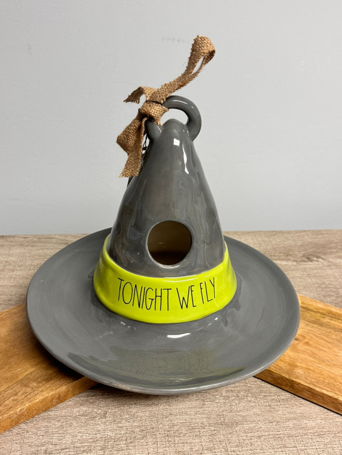 New rae dunn halloween 8" witch hat birdhouse