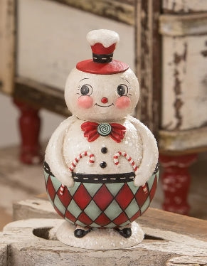 New Johanna Parker Snowman Double Cane Conrad Jar