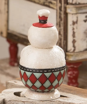 New Johanna Parker Snowman Double Cane Conrad Jar