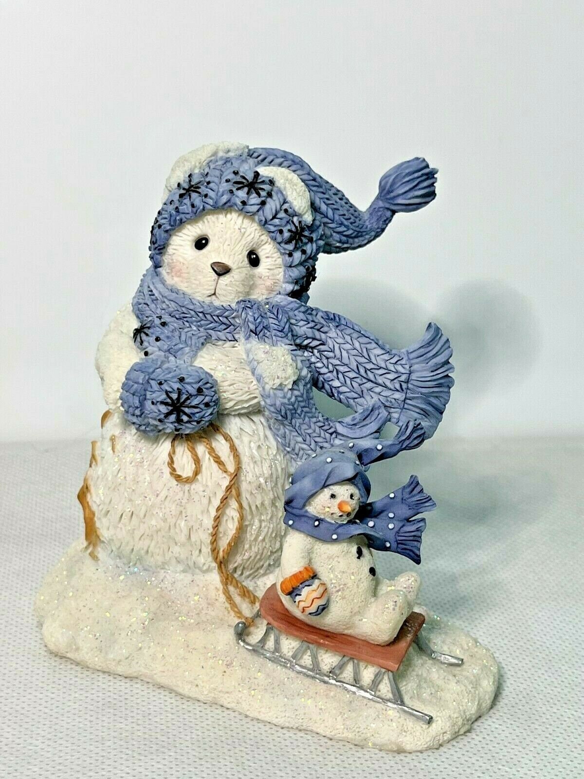 New In Box Cherished Teddies Nora Brrrr....848581 Snowbear Pulling Sled