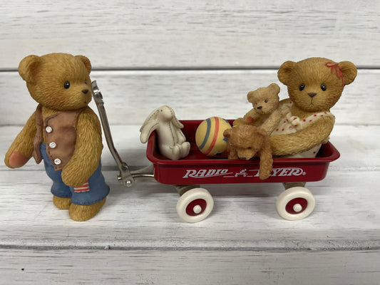 Cherished Teddies 2000 Vernon And Eva With Radio Flyer Wagon