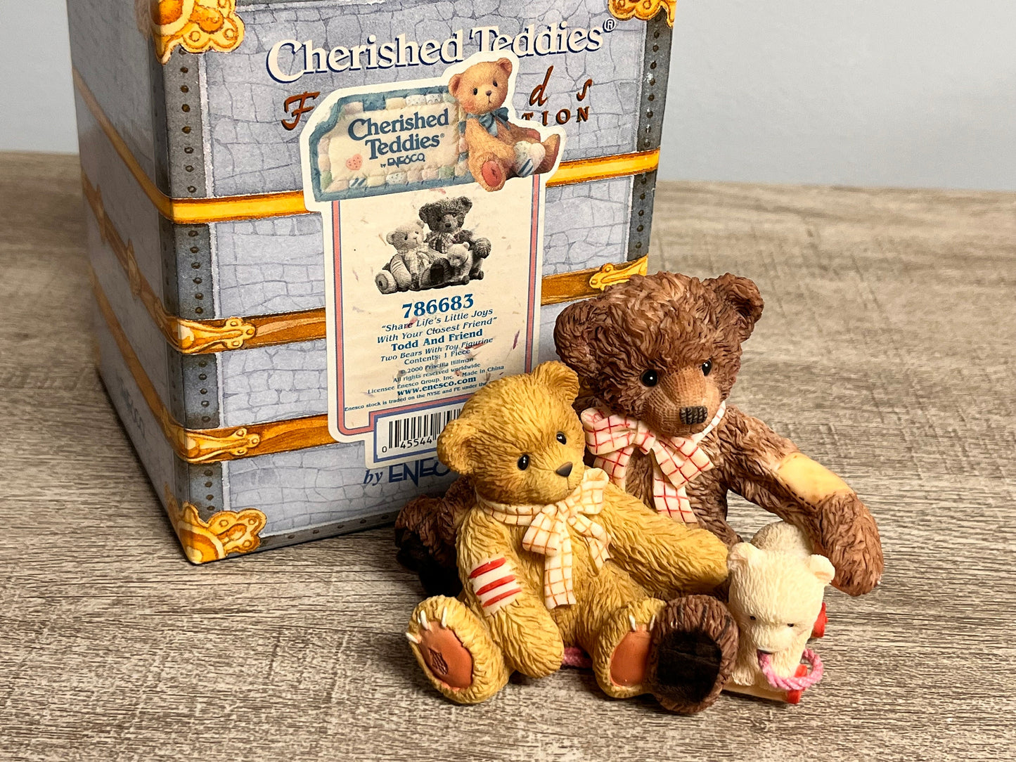 NIB 2000 Cherished Teddies Todd and Friend Share Life's Little 786683