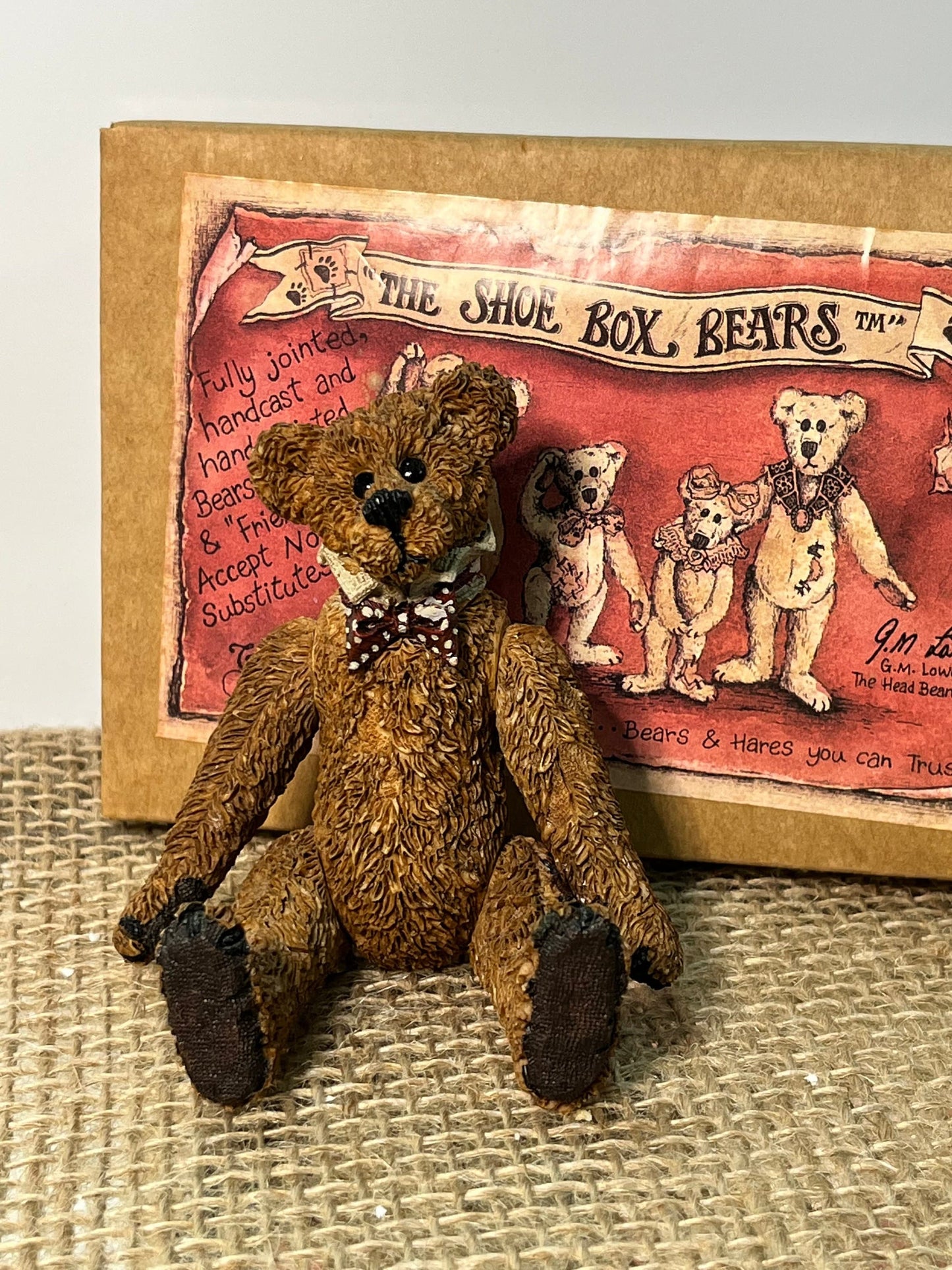 Boyds bear - shoe box bear thaddeus &quot;bud&quot; grizberg 3202