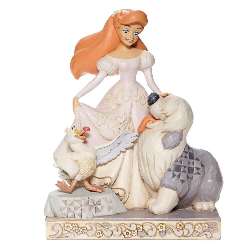 New in box jim shore 7.75&quot; little mermaid white woodland ariel 6008066