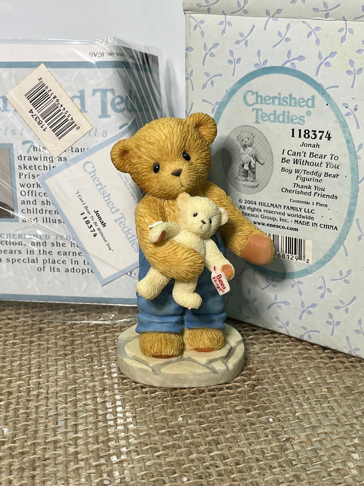 Cherished teddies jonah i can&#39;t bear to be without you 118374