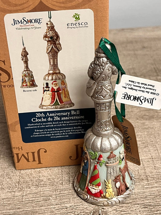 NIB Jim Shore by Enesco 20th Anniversary Bell Ornament 6010830