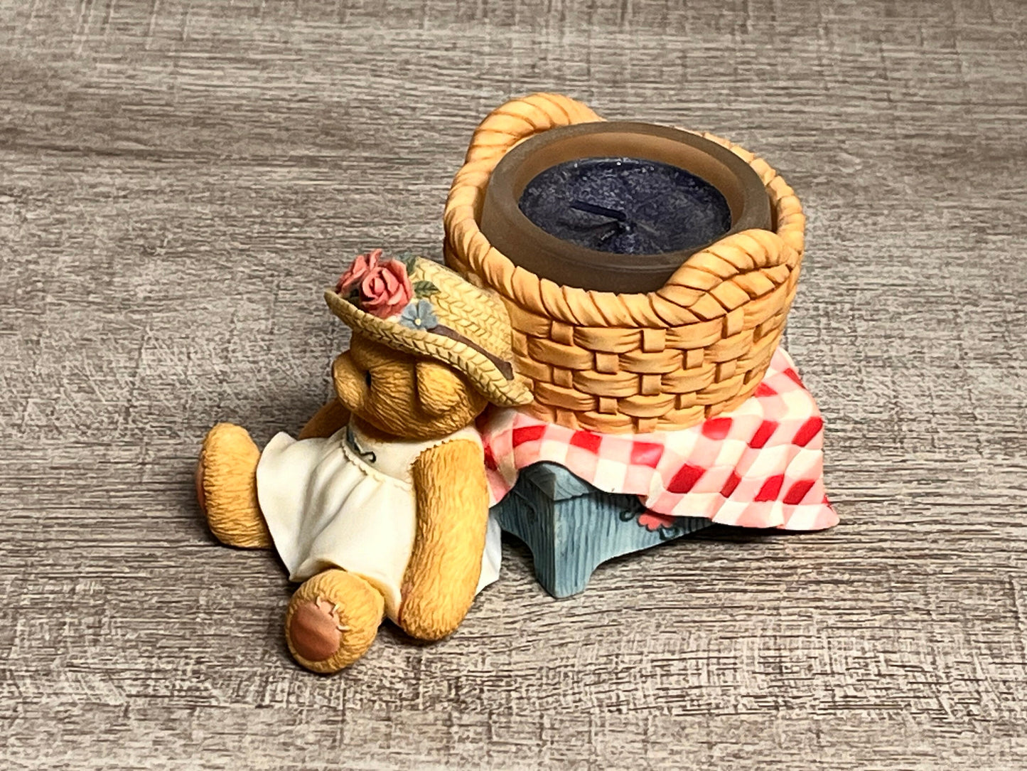 Cherished Teddies by Enesco 1998 Girl With Basket Votive Candleholder 353922