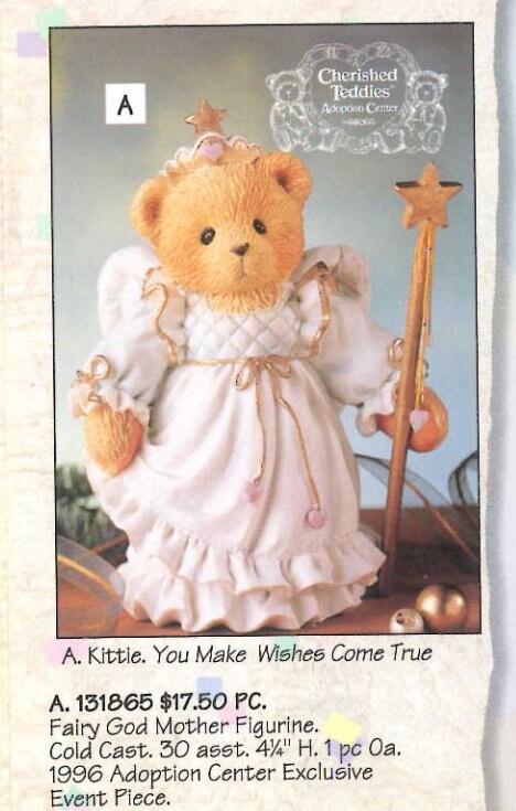 Cherished Teddies by Enesco 1996 Kittie You Make Wishes Come True 131865F International Event Figurine