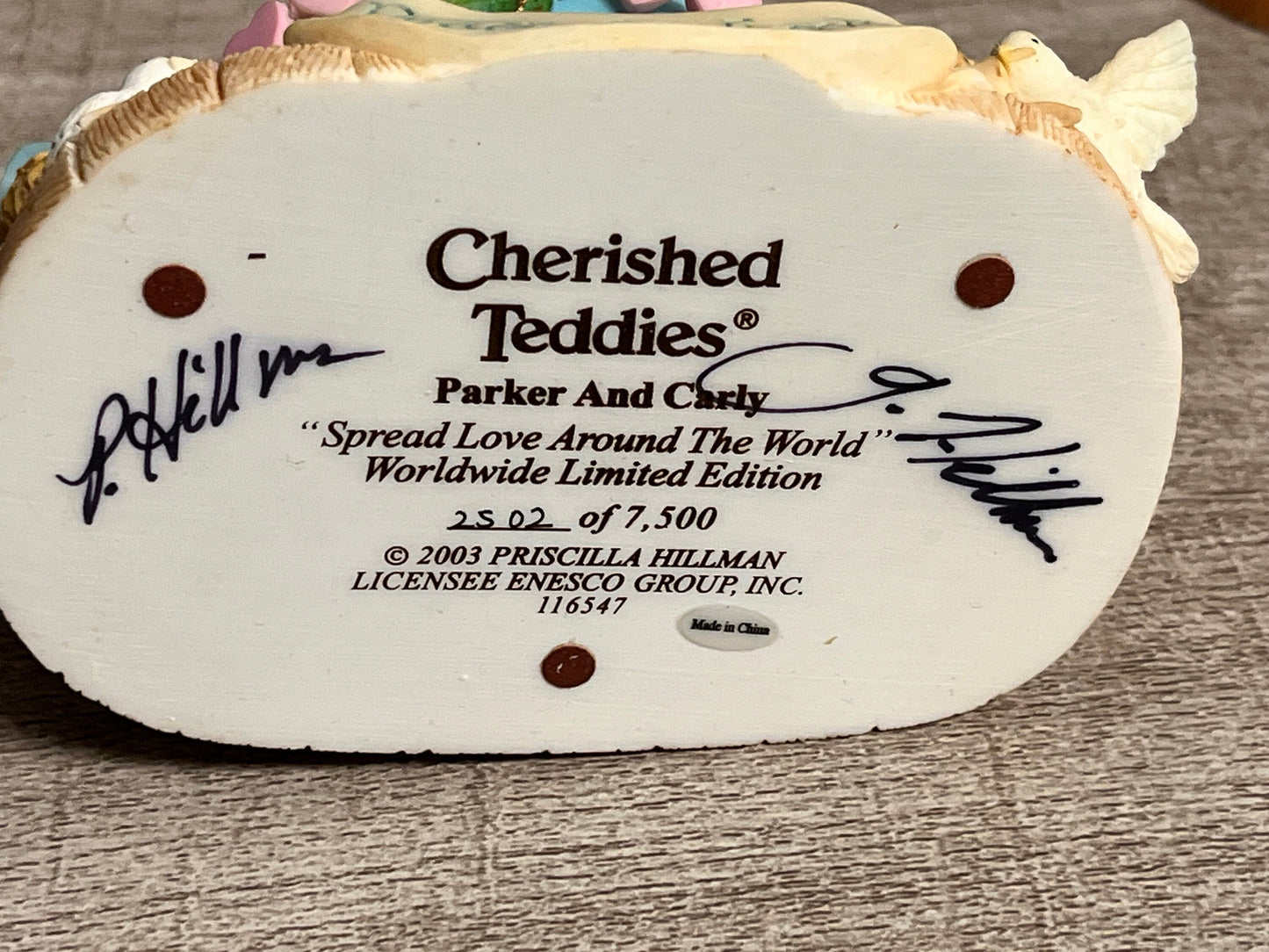 Cherished Teddies by Enesco 2003 SIGNED Parker and Carly LE 7,500 116547