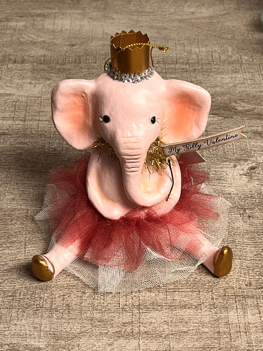 New Bethany Lowe Designs Inc. My Silly Elephant Valentine 5.5" X 6" X 5"