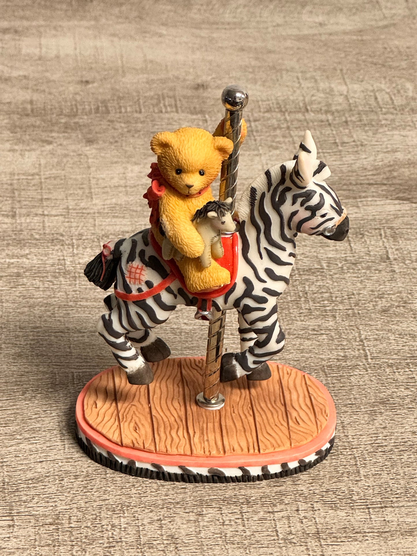 Cherished Teddies by Enesco 1998 JASON on Carousel Horse When It Comes To Friendship You&#39;ve Really Earned Your Stripes 506214 505579