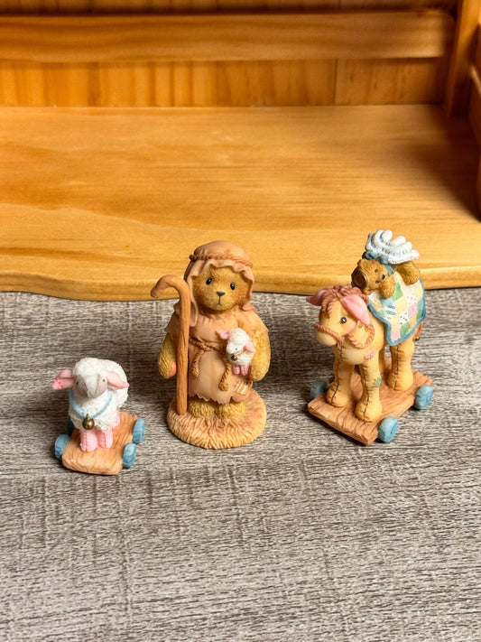 Cherished Teddies RARE Mini Merry Christmas Nativity Set of 3