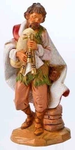 New In Box Fontanini 7.5" Scale Josiah the Bagpiper 528326