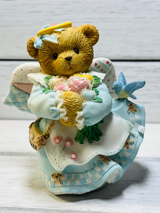 NIB 2002 Cherished Teddies Vick Angels Sow Greaceful Holding Hearts 107025