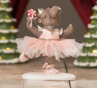 New Bethany Lowe Designs Inc. Sugar Plum Hippo 3.5" x 3.5" x 5"