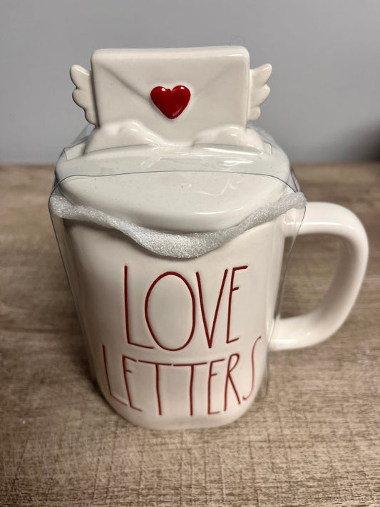 New Rae Dunn Valentine's Day Letters Mug with Lid