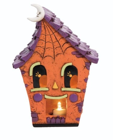 New Johanna Parker Light Up Happy Haunted House - Orange 5.50" L x 4.25" W x 8.00" H