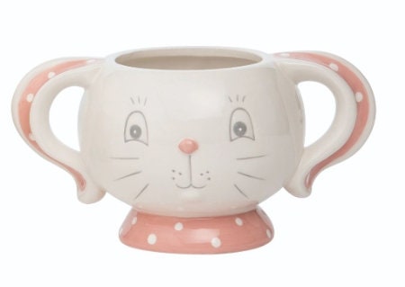 New Johanna Parker Easter Dottie Bunny Ears Mug - Measures About 6.00" L x 5.00" W x 4.00" H