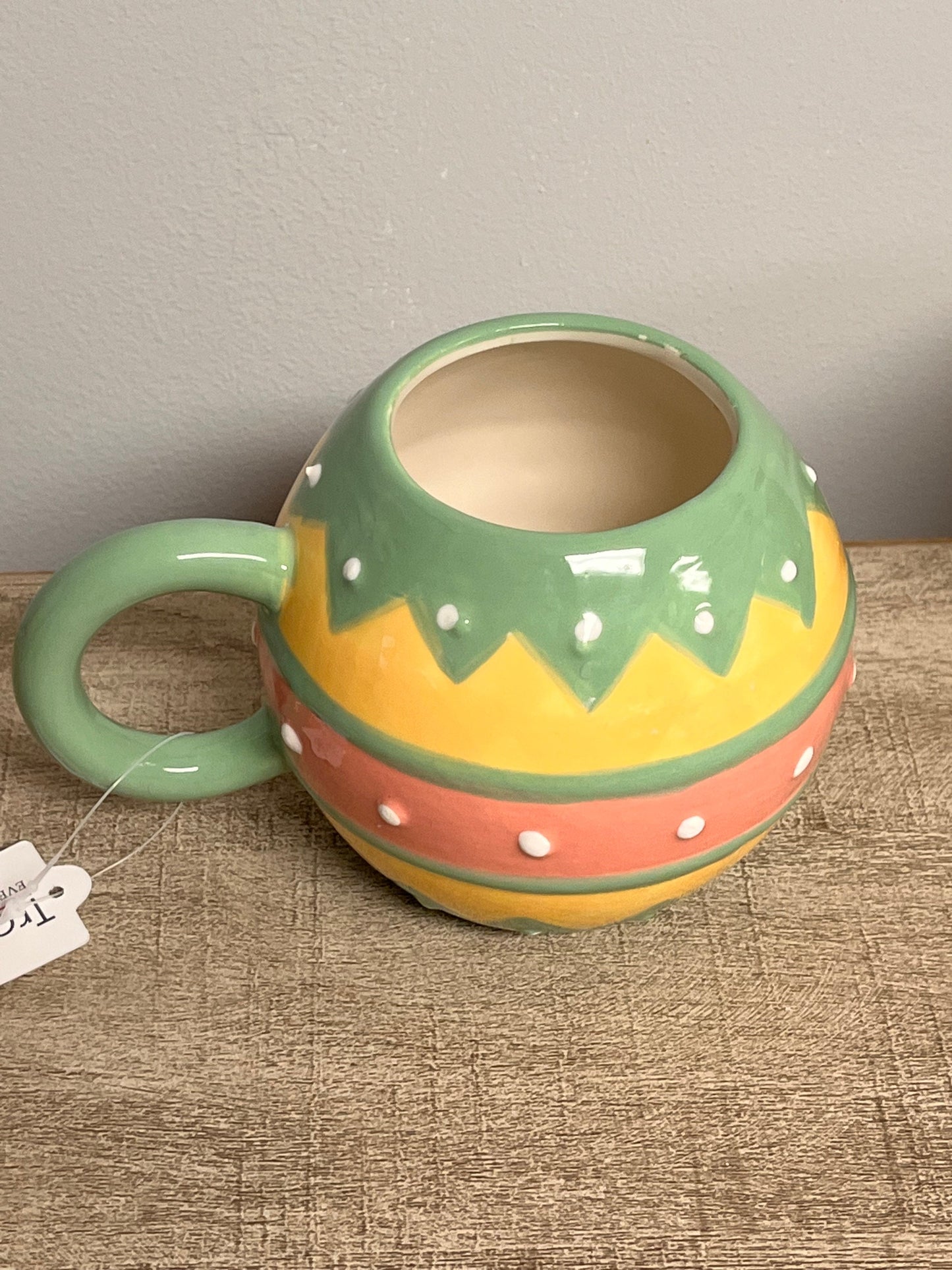 New Johanna Parker Easter Spring Ceramic Egg Mug - Green Handle