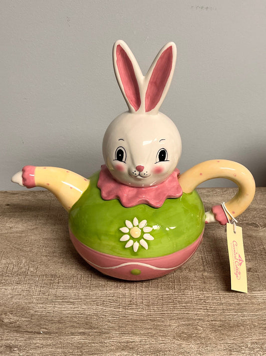 New johanna parker spring easter bunny teapot