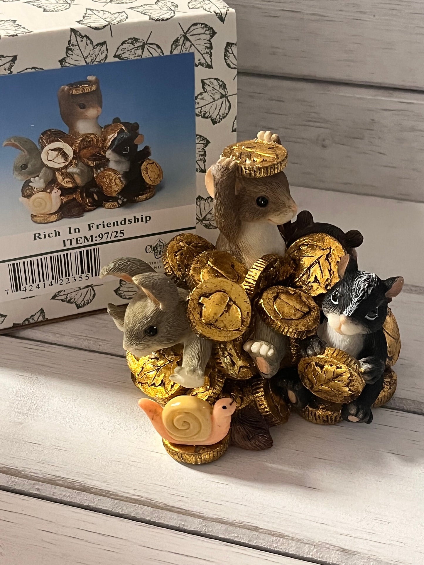 Charming tails by fitz and floyd rich in friendship leaf and acorn club member exclusive 97/25