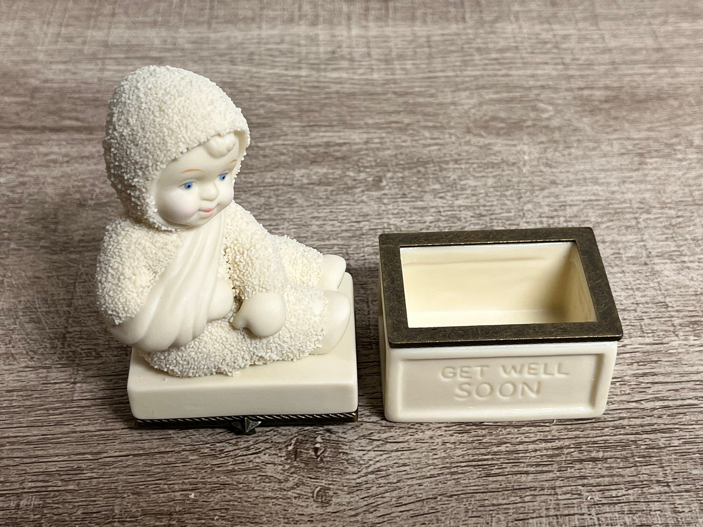 New in box dept 56 snowbabies 2001 get well soon trinket box 56.69280