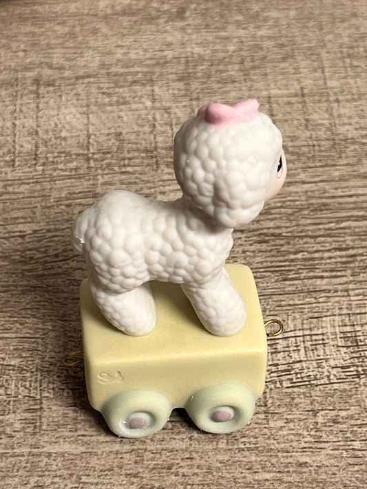 New in box precious moments birthday train - happy birthday little lamb - one year old 15946