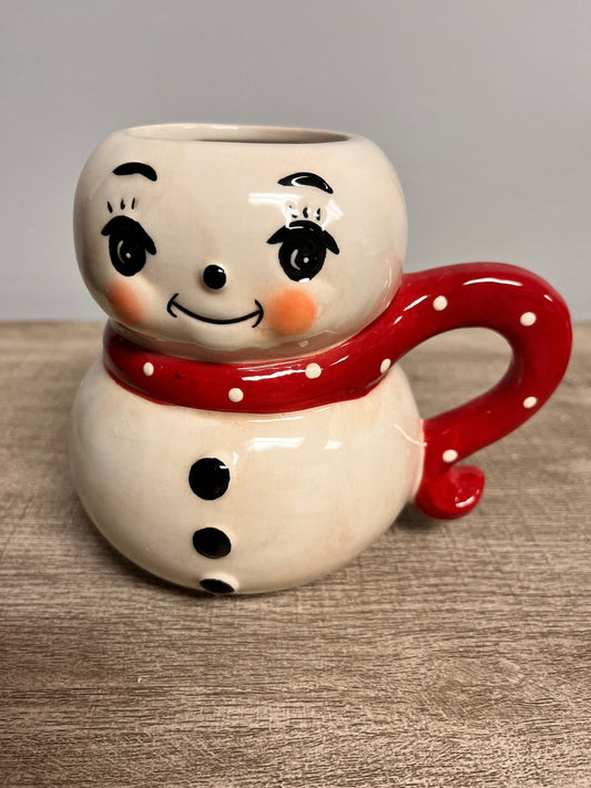 New johanna parker christmas snowman with red scarf mug