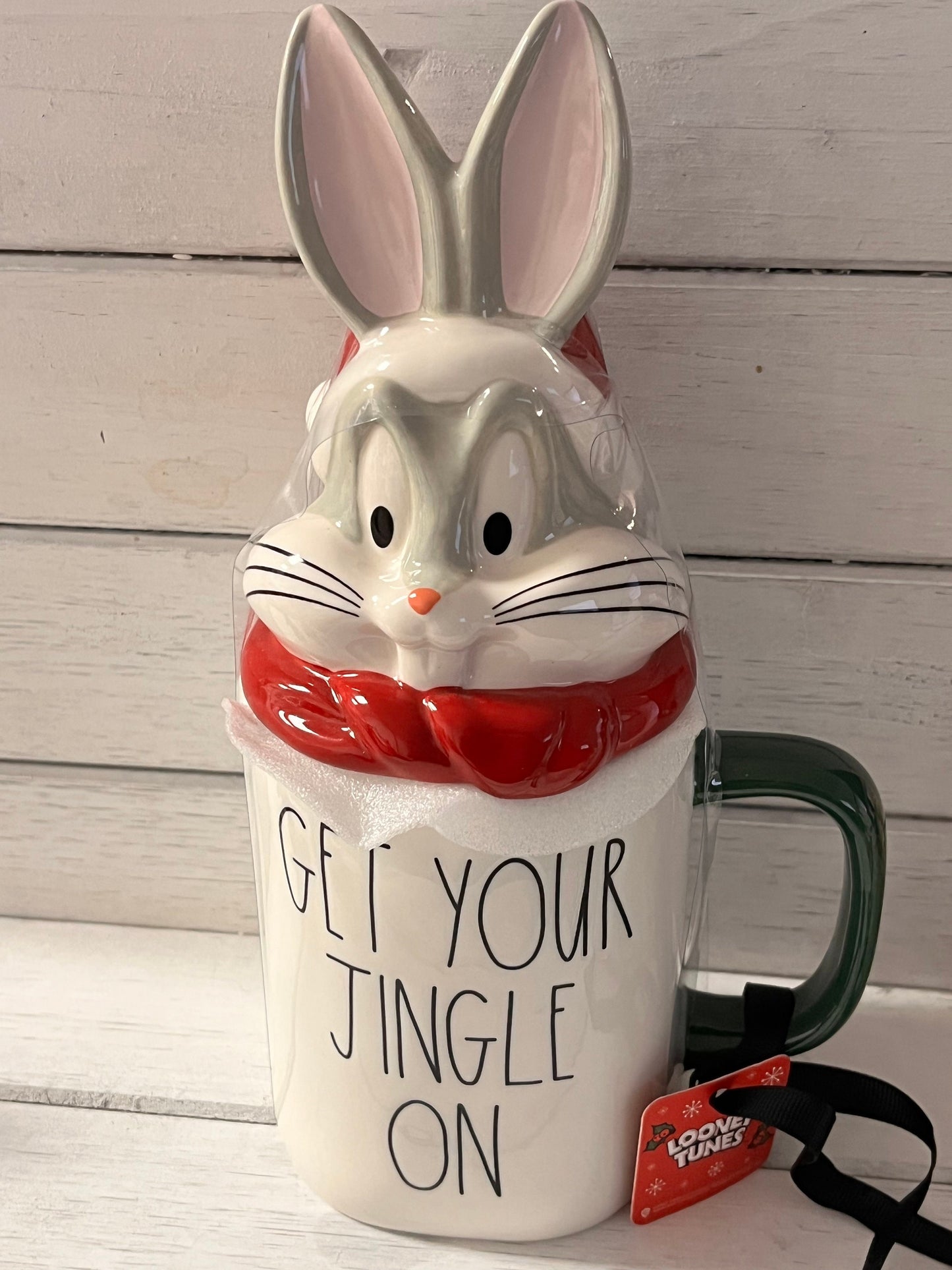 New rae dunn looney tunes bugs bunny get your jingle on mug with lid