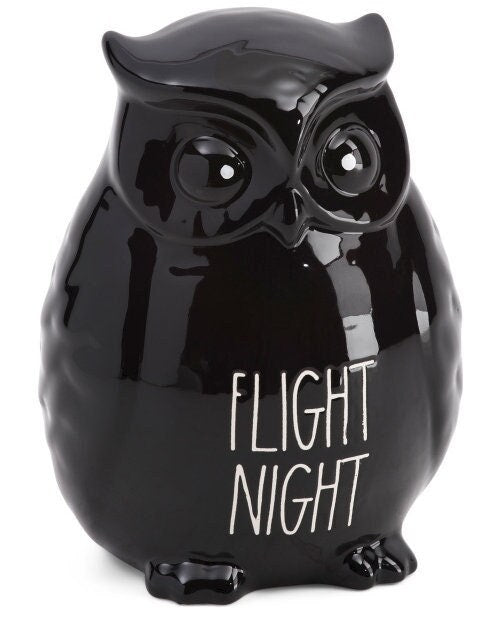 New rae dunn halloween 8" flight night watch owl