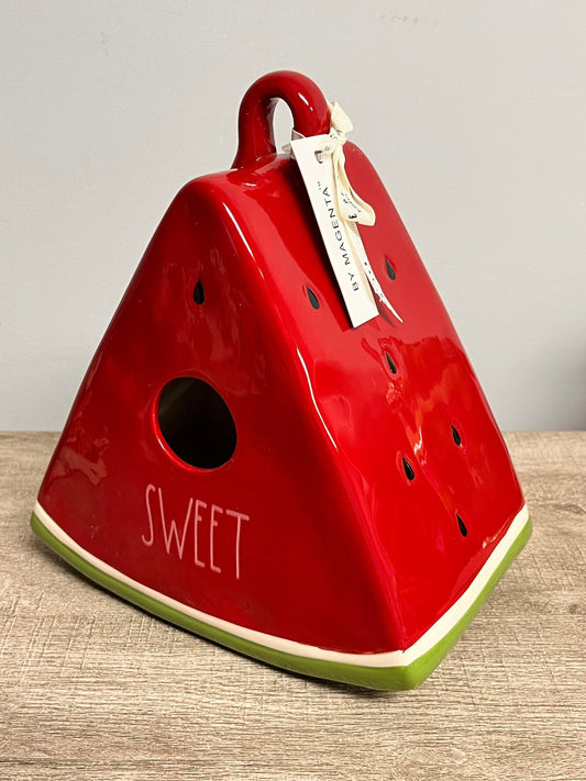 New rae dunn 8" sweet watermelon birdhouse