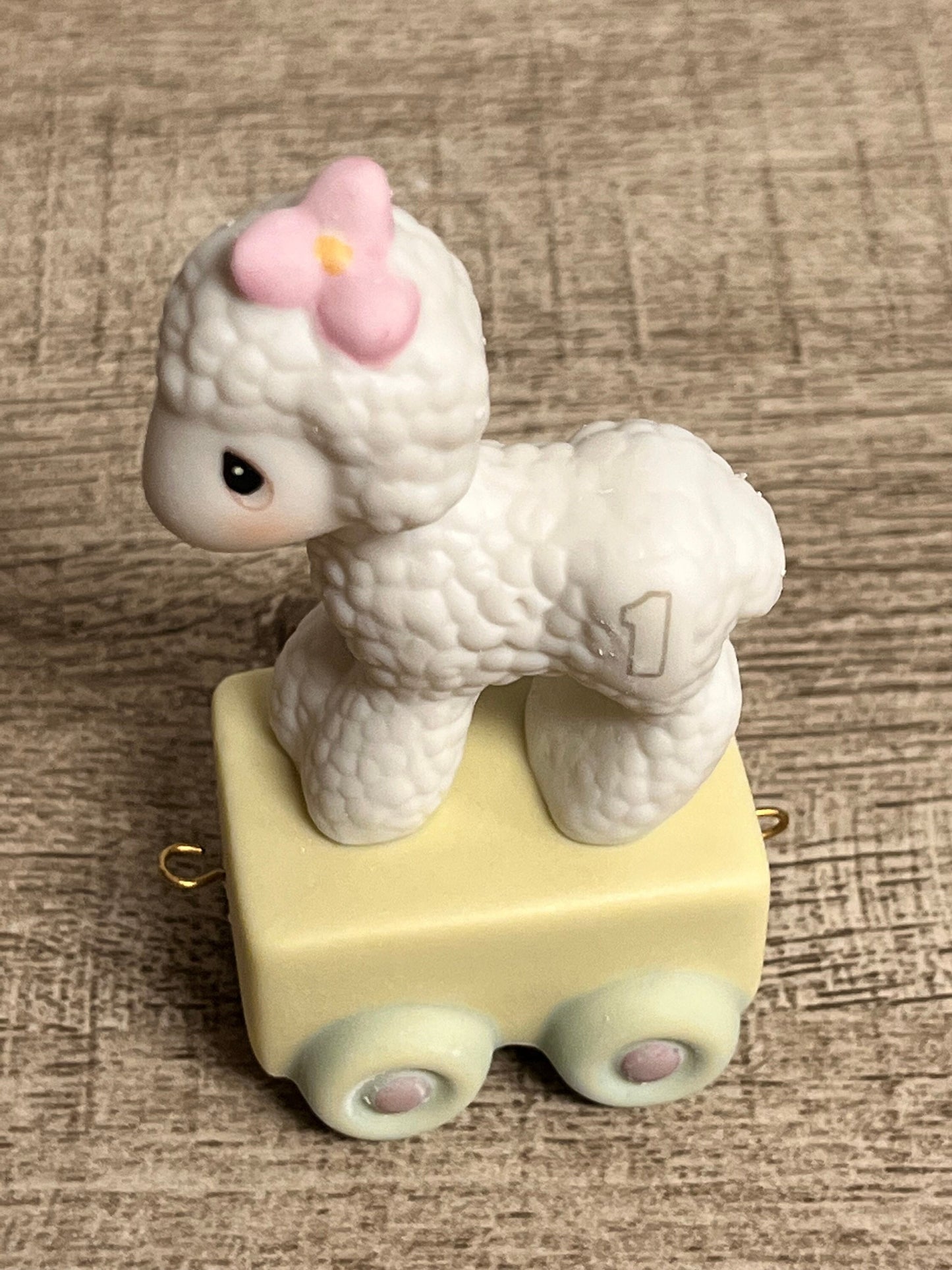 New in box precious moments birthday train - happy birthday little lamb - one year old 15946