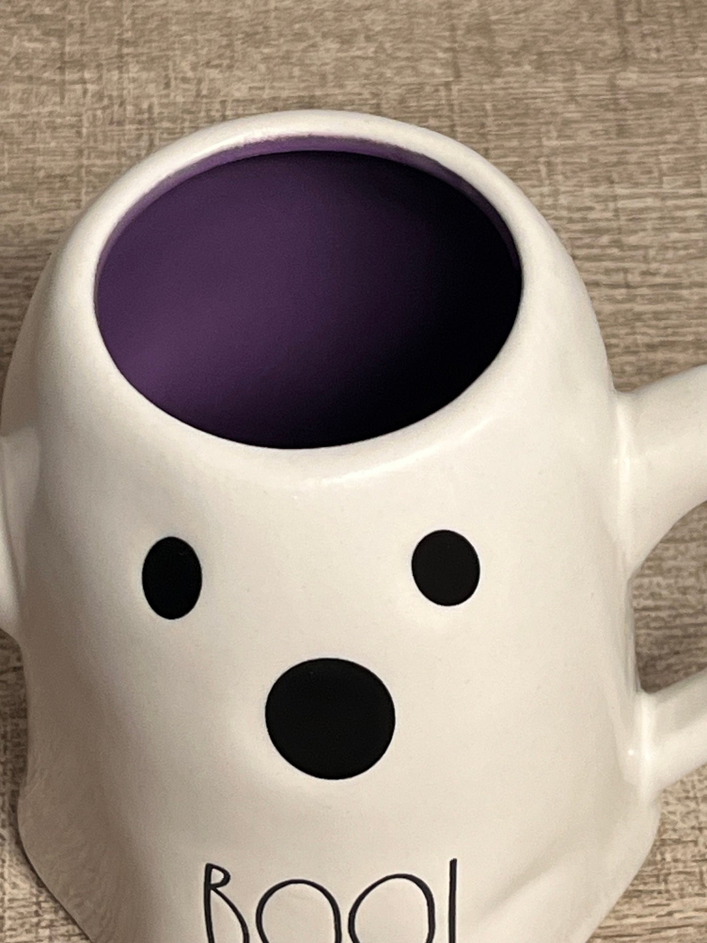 New Rae Dunn Purple / White Ghost Boo! Mug