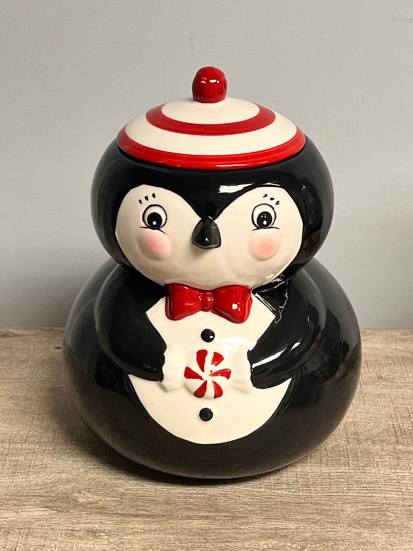 New Johanna Parker Large Penguin Cookie Jar