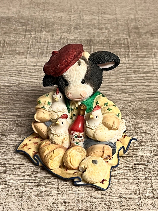 Mary Moo Moos by Enesco 1998 Every-birdie Loves Christmas French Hens 371440